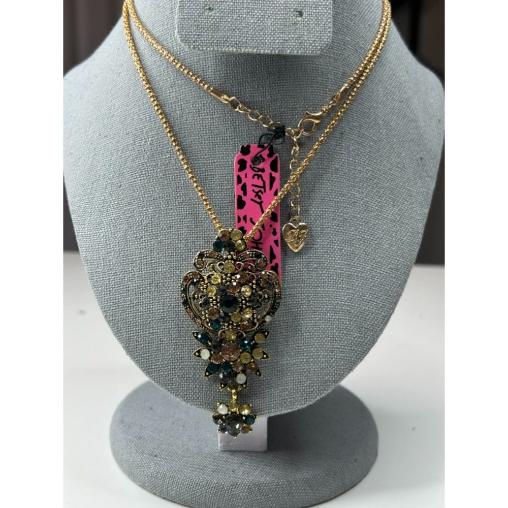 Betsey Johnson Bouquet Multicolor Rhinestone Necklace